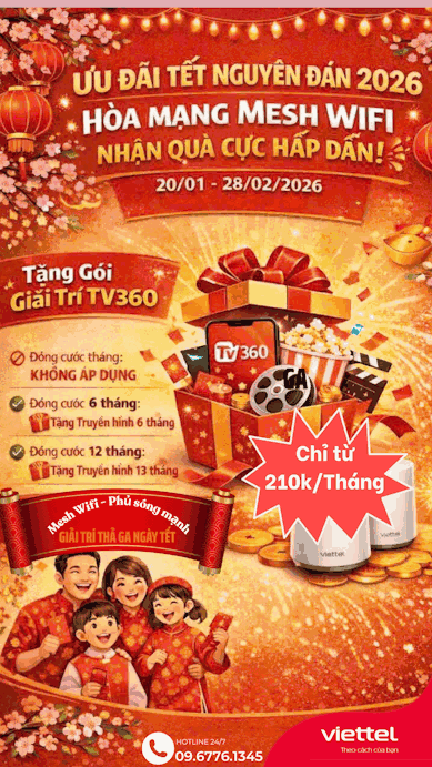 Lắp Wifi Mesh Viettel Tặng App TV360